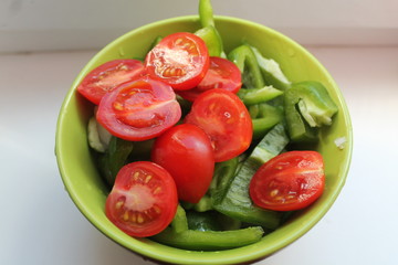 salad with tomatoes and cucumbers