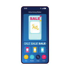 Advertising maker smartphone interface template