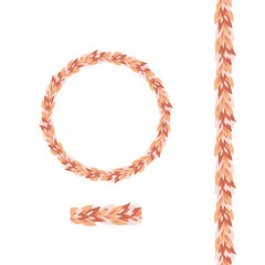 Autumn Leaf Brushes Wreath Frame Pattern