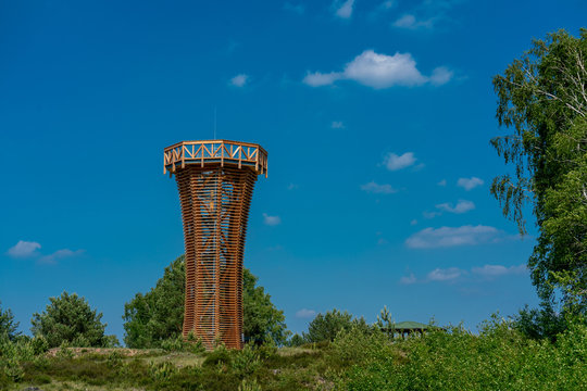 wooden observation tower in nature reserve Kyritz-Ruppiner Heide