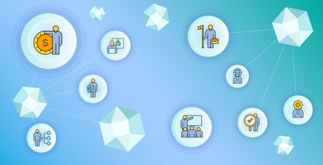 business management and organization concept network illustration