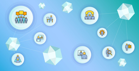business management and organization concept network illustration
