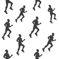 Run motivation background. Seamless sport pattern. Vector illustration