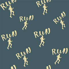 Fototapeta na wymiar Run motivation background. Seamless sport pattern. Vector illustration