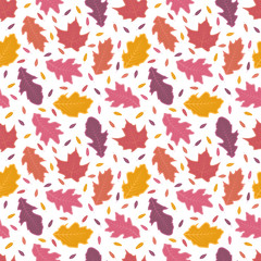 Fototapeta na wymiar Autumn Maple Leaf Seamless Pattern background