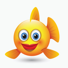 Cute girly fish emoticon, emoji