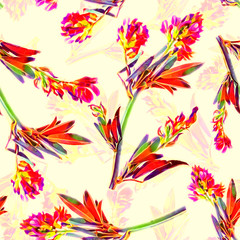 Field flowers seamless pattern