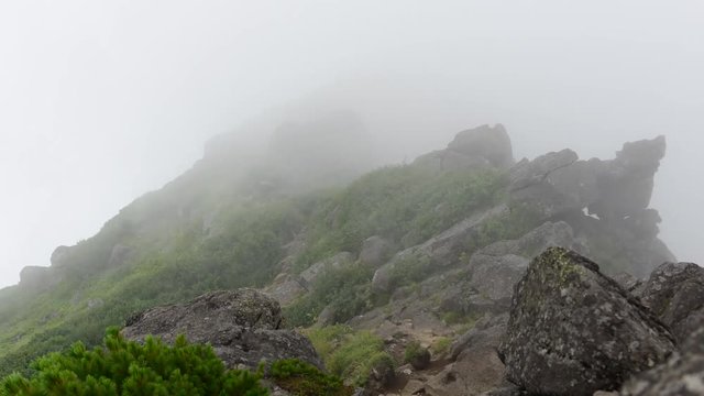 Timelapse  Cloudy sky over in mountain Yotei (Yotei Zan) ,Hokkaido, Japan