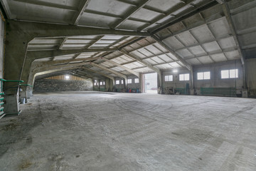 Interior of empty warehouse