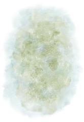 Green beige watercolor background. Abstract watercolor background isolated on white.Beige green stains on textured paper. Watercolour overlay.