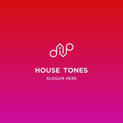 home logo that formed tone symbol, Home Music logo with Tone and Window design inspiration.