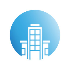 blue city building in circle shape