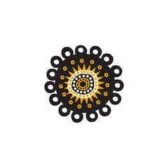 Aboriginal art dots painting icon logo design vector template