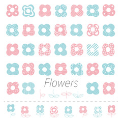 Set of flower  iillustrations. Vector. Isolated.花のイラストセット
