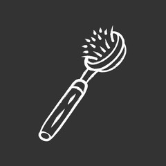 Natural dish brush chalk icon