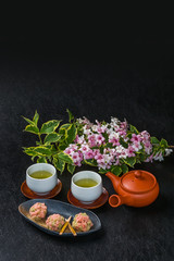Obraz na płótnie Canvas 緑茶　Japanese green tea set