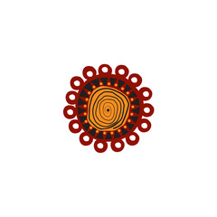 Aboriginal art dots painting icon logo design vector template