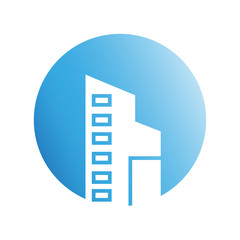 blue city building in circle shape