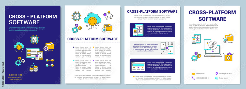 Poster cross platform software brochure template layout
