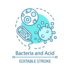 Bacteria and acid concept icon