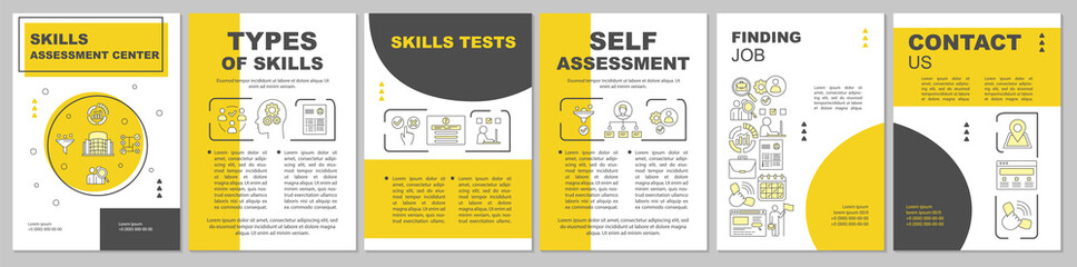 Skills assessment yellow brochure template layout