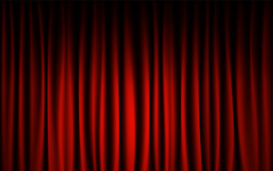 Red curtain stage concert show background. Abstract and background wallpaper concept.