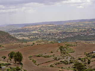 Terraced fields on the slopes of Ethiopia