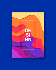 Paper cut colorful cover trendy design template background. Design industry for posters, placards,banners, flyers. Modern concept fashion design. Vector illustration