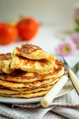 A stack of homemade cheese cakes