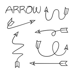 doodle and hand drawn arrows vector illustration
