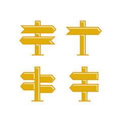 yellow wooden signpost and signage icons