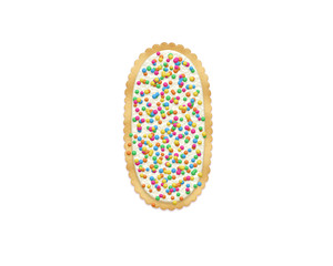 Letter I made of cookie isolated on white background
