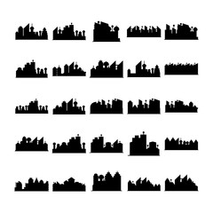 Naklejka premium city skyline silhouette vector illustration