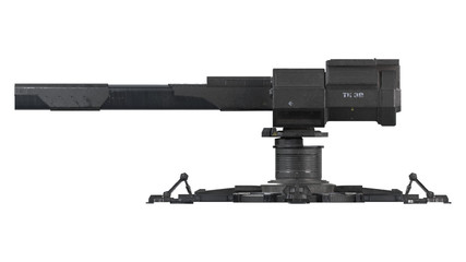 Scifi turret 3d rendering over white background