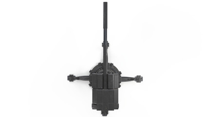 Scifi turret 3d rendering over white background © Aicrovision