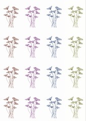 Fototapeta na wymiar graphic line art monochrome flowers pattern