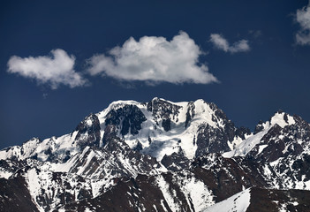 Landscape of snowy mountains