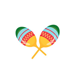 Colorful cartoon maracas. Mexican music instrument vector isolated on white background.