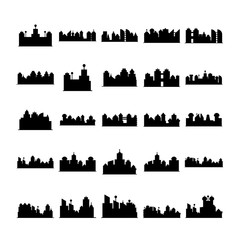 Naklejka premium city skyline silhouette vector illustration