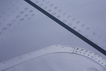 rivets on the plane wing
