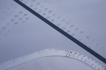 rivets on the plane wing