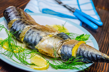 baked mackerel with lemon