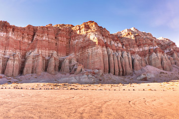 Red Rock Canyon State Park at sunset time. California, USA. 