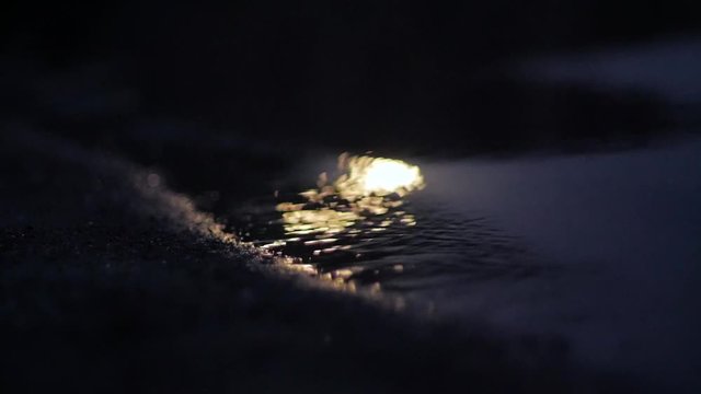 close up of moon reflection in water