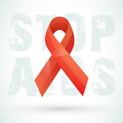 Concept of World Aids Day with awareness ribbon.