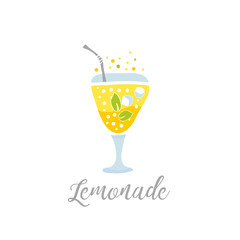 Lemonade cocktail with ice and mint isolated on white