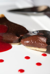 Dark Chocolate Tart (selective focus)