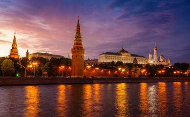 Moscow Kremlin after sunset