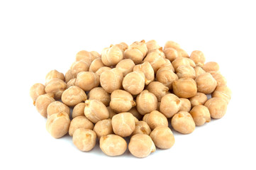 chickpeas isolated on white background. healthy food