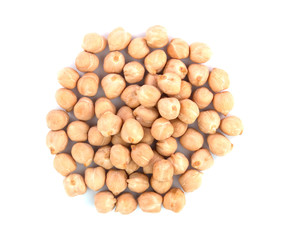 chickpeas isolated on white background. healthy food